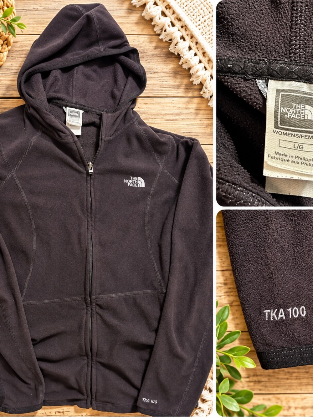 The North Face Black Full-Zip Hooded women’s Fleece Jacket